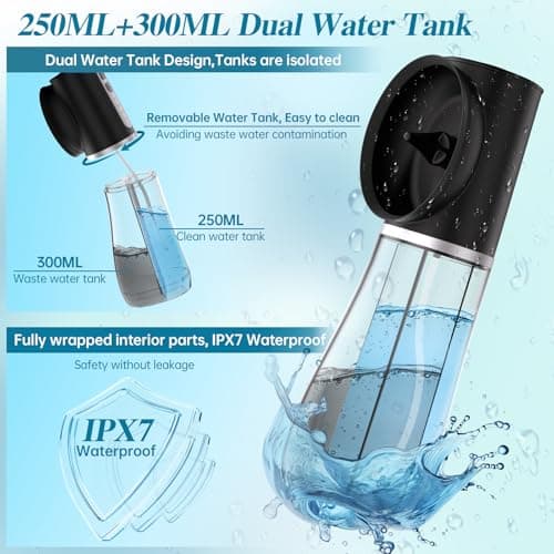 Ear Wax Removal Kit,Electric Ear Cleaner,Ear Cleaning Kit for Adults -250+300ML Dural Watertank,4 Adjustable Water Pressure,6 Tips,Splash-Proof Ear Muff,IPX7 Waterproof,One-Hand Use,Memory Record - Thumbnail 3