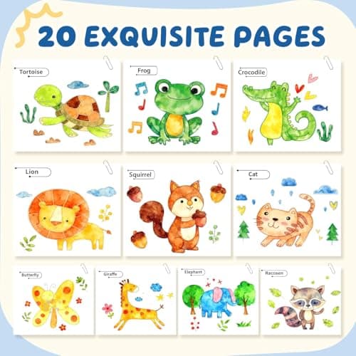 YPLUS Paint with Water Books for Toddlers, Art Craft Toys Watercolor Painting Pape, Gift for Kids Ages 1-3, 2-4, 4-6, Drawing with Brush - Animals - Thumbnail 6