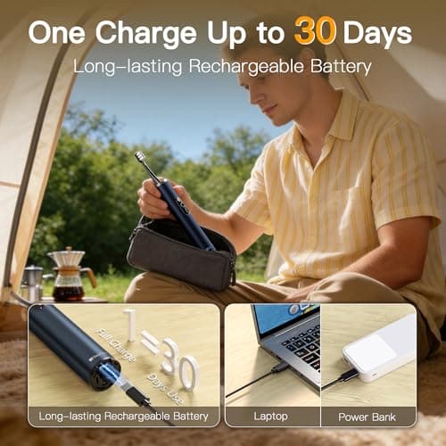 GearOra M23 Travel Electric Toothbrush for Adults, Retractable Portable Sonic Toothbrush, Aluminum Body, 30-Day Battery, Universal USB-C Charging, IPX7 Waterproof, Compact Travel Size Toothbrush - Thumbnail 4