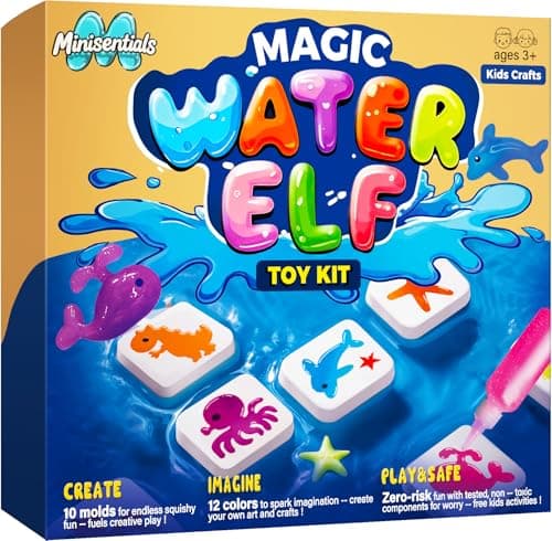 Magic Water Elf Toy Kit - Crafts Kit for Kids - Magic Gel Water Pets with Aquarium Bottle - Make Your Own Squishies Crafts Toys - Kids Christmas Birthday Gifts Party Favor for Girls Boys Ages 3+ - Image 1