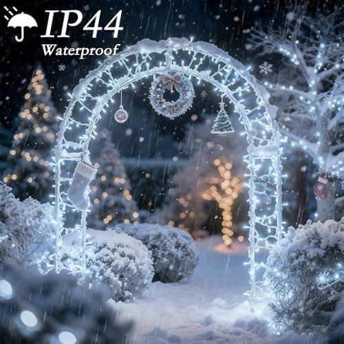 Soagrc 132FT 400 LED Christmas Tree Lights, Bright Cool White Outdoor Christmas String Lights for House, Fairy Lights with 8 Modes, Waterproof & Durable Indoor Outdoor Decor, Timer Included - Thumbnail 5