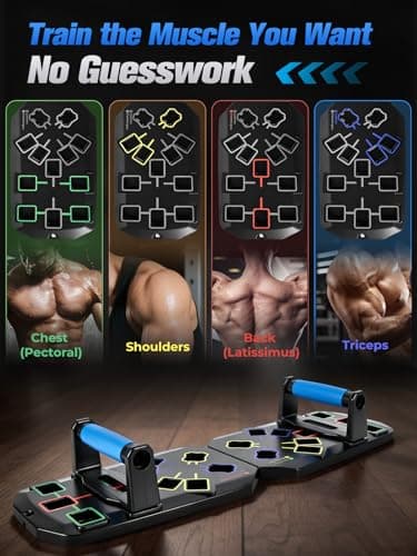 ATYANS Push Up Board 20-In-1 Workout Equipment, Pushup Board with Handles, Puzzle-Style Snap Design with Square Slots, Home Gym Fitness Equipment for Chest, Shoulders, Back & Triceps, Men and Women - Thumbnail 2