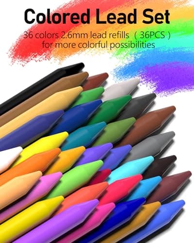 Four Candies 2.6MM Color Lead, Mechanical Colored Pencils Leads, 36 Color Pencils Refills, Assorted Colored Leads 72 PCS - Thumbnail 4