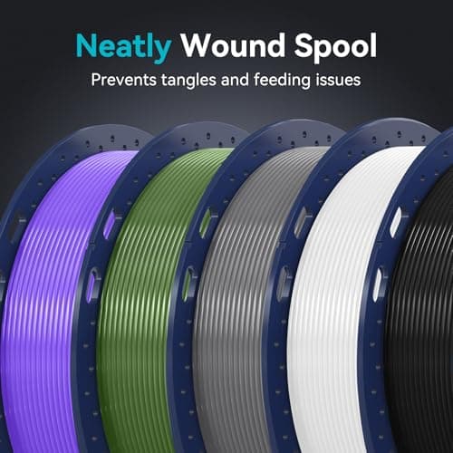 SUNLU PLA Plus Filament 1.75mm Black 1KG, Neatly Wound 3D Printer Filament 1.75mm, PLA+ 1000g, Dimensional Accuracy +/- 0.02 mm, Fit Most FDM 3D Printers, 1kg Spool (2.2lbs), Black - Thumbnail 6