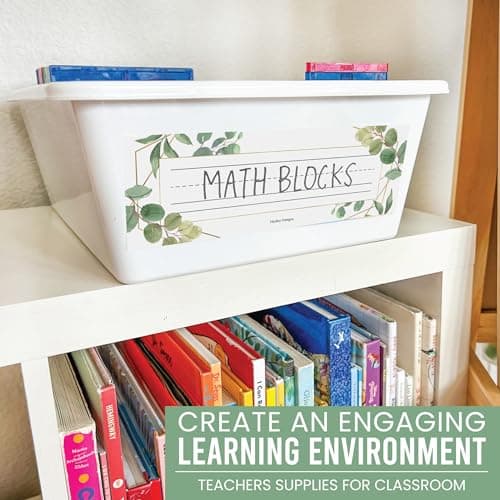 Hadley Designs Desk Name Tags for Classroom - 25 Student Desk Name Plates for Classroom Decor, 9x3 Greenery Nametags Cubby Labels Teacher Supplies, 1st 2nd 3rd Grade Kindergarten Preschool Must Haves - Thumbnail 4