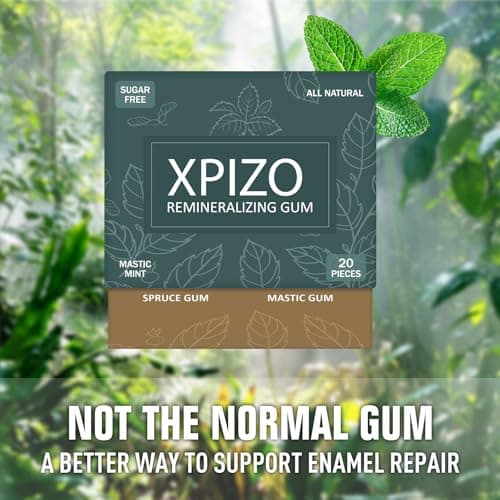 Remineralizing Gum with Nano-Hydroxyapatite & Xylitol Sugar Free Natural Base Chewing Gum Plastic-Free, Dye-Free, Aspartame-Free (Mint) - Thumbnail 3