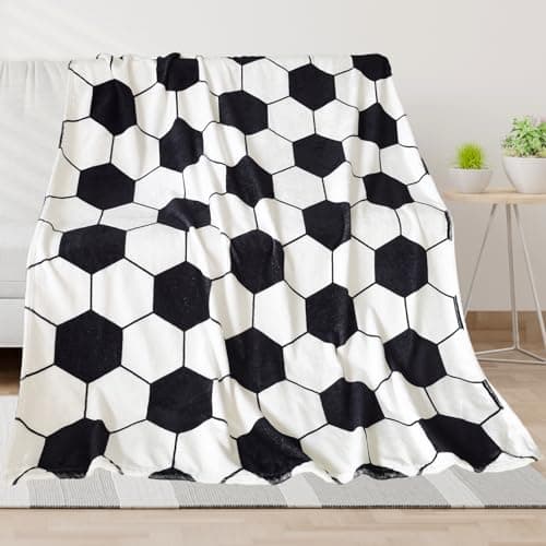AUIVTY Soccer Blanket Soccer Gifts for Boys Girls 8-12 Team Coach Gifts Sport Throw Blanket Birthday (40"x50") - Image 1