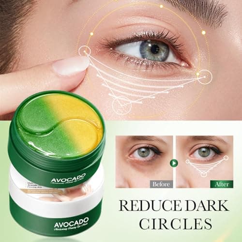 InfiniteRelax Avocado Under Eye Patches - 60 Pcs Eye Mask Anti-Aging Collagen Hyaluronic Acid Moisturizing Under Eye Mask for Removing Dark Circles - Thumbnail 3