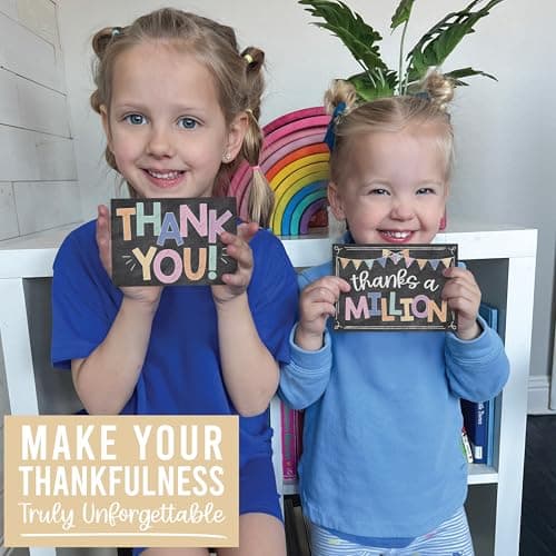Hadley Designs Bulk Thank You Cards with Envelopes - 54 Kids Thank You Cards For Teachers, Cute Thanks Blank Cards and Envelopes, Fun Appreciation Note Card for Birthday, Baby Shower & Small Business - Thumbnail 4