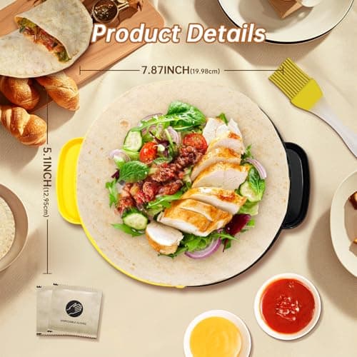 Crimper Tortilla Sealer,For 10 Flour Tortillas Crimper for Quick Quesadilla Crimper Taco Sealer Press, Easy Crimper ToolInclude 2*Brush And 10*Disposable Gloves - Thumbnail 5