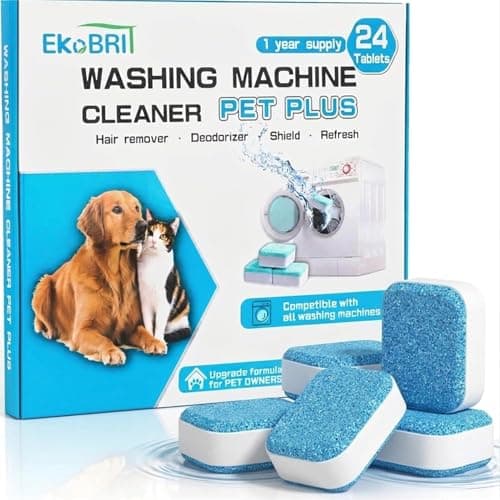 EKoBRIT Washing Machine Cleaner Tablets 24 Pack – Deep Cleaning Washer Descaler for Front Load & Top Load Machines, Septic Safe Washing Machine Cleaning Tablets, 12 Month Supply - Image 1