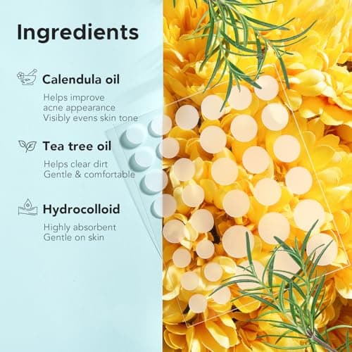 TKTK Pimple Patch Acne Patch, 4 Sizes 140 Patches Acne Absorbing Cover Patch, Hydrocolloid Invisible Acne Patches for Face Zit Patch Acne Dots Tea Tree, Calendula Oil - Thumbnail 4