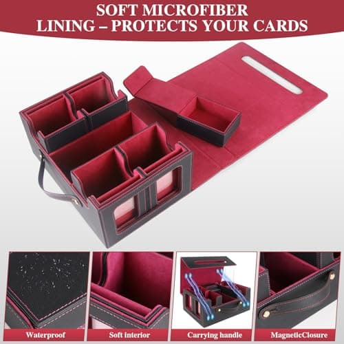 URMMIY Trading Card Storage Box for MTG – Multi-Purpose Commander Deck Box with Commander Display, Waterproof TCG Deck Case Compatible with Magic The Gathering, Sports Cards, Collectors & Gamers - Thumbnail 5