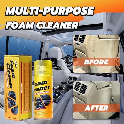 Gihen Multi-Purpose Foam Cleaner Spray for Auto Interior & Household Surfaces, All-Round Dirt Remover for Car Seats Dashboard Couch Fabric, 300ml - Thumbnail 4