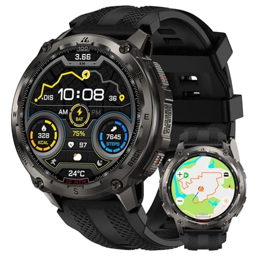 KOSPET Tank T4 Smart Watch for Men, Full Stainless Steel, 6 Satellite GPS & Offline Maps, 100M Waterproof 45m Freediving, 50-Day Battery, Bluetooth Calls, 24/7 Heart Rate/Sleep Monitor - Image 1