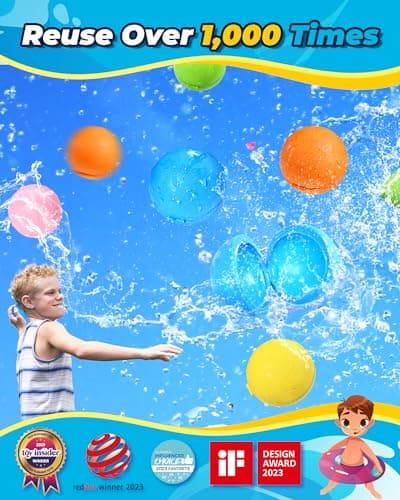 SOPPYCID 15PCS Reusable Water Balloons Quick Fill for Kids, Refillable Magnetic Water Balloons for Pool & Beach, Water Ball Toys for Summer Outdoor Games Outside Activities - Thumbnail 2