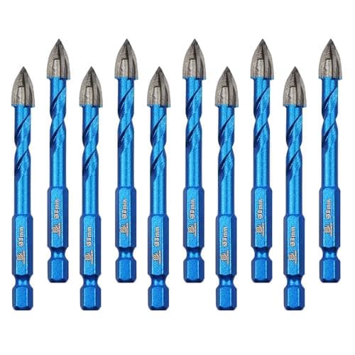 Masonry Drill Bit BRSCHNITT 10pcs Carbide Tips Concrete Drill Bit Set for Pots Bottles Ceramic Tile Glass Brick Ceramic Hex Shank - Image 1