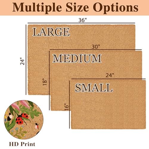 Fincekoom Personalized Natural Coco Coir Door Mat with Heavy Duty Backing Custom Non-Slip Front Door Welcome Mats for Outside Entrance or Porch Entry Housewarming Gift for Home Decor - Thumbnail 3