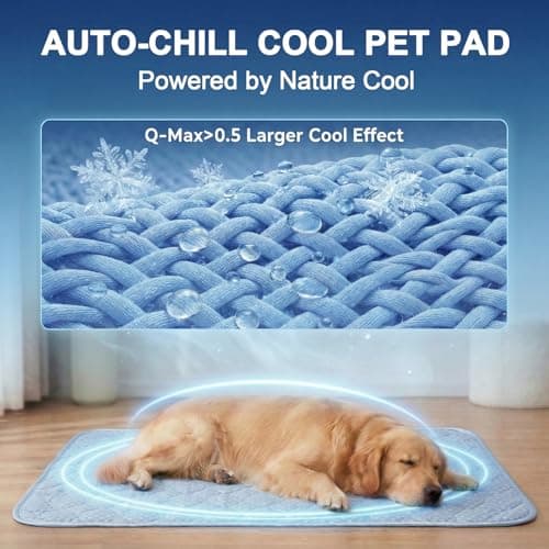 Lesguyor Dog Cooling Mat Q-MAX>0.5 Self-Cooling Mat for Dogs Crate Pad for Dogr, 2-in-1 Long-Lasting Cool Mats and Soft Kennel Pad for Dogs, Easy Washable Mat for Bed Crate Car - Thumbnail 2