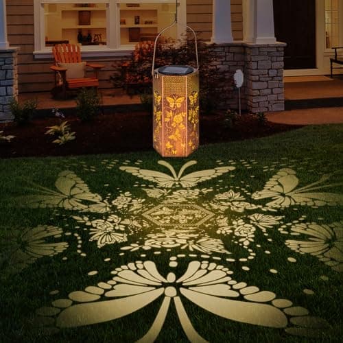 Mothers Day Gifts for Mom Grandma - Birthday Gifts for Women, 2 Pack Butterfly Solar Lanterns Outdoor Waterproof, Butterflies Solar Lights Outdoor Hanging Garden Decor for Outside - Thumbnail 3