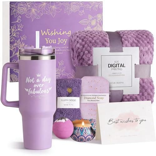 Birthday Gifts for Women – Lavender Spa Gift Basket, Self Care & Get Well Soon Set, 40oz Tumbler with Handle, Stanley Cup Gift Set for Mom, Friends, Relaxation & Pampering - Image 1