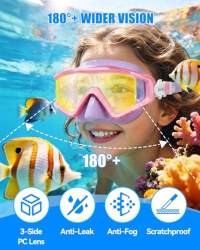 Aegend Swim Goggles for Adults Kids - 220°Wide View Anti-Fog Goggles with Mesh Bag for Indoor Outdoor Pool Beach Swimming - Thumbnail 3