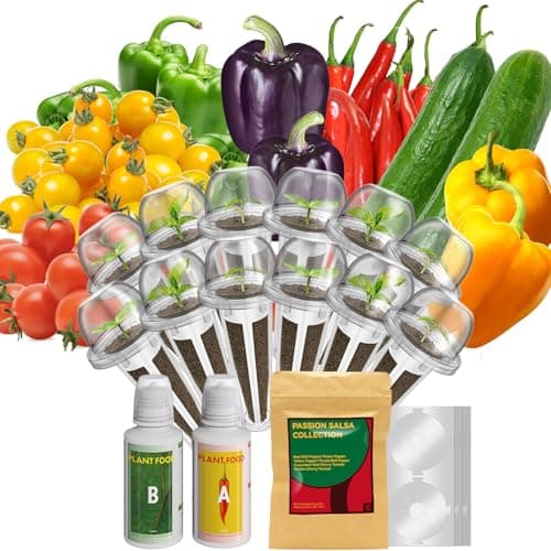 inbloom 12-Pod Pepper Seed Pod Kit for AeroGarden, iDOO, Ahopegarden Hydroponic Growing System, Include Cucumber, Red&Golden Tomato, Red Chili Pepper, Green&Yellow Pepper, Purple Pepper, 400+ Seeds - Image 1