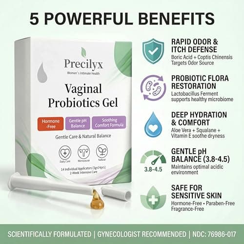 Precilyx Vaginal Probiotics Intimate Care Gel for Women with Boric Acid Odor Control,Itch Relief & pH Balance Hormone-Free | BV & Yeast Infection Care | Dryness Moisturizer,14 Pre-Filled Applicators - Thumbnail 3