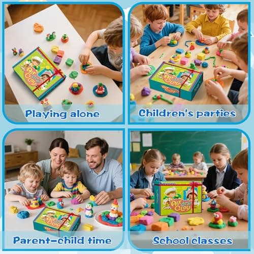 Ixiaoyoo Air Dry Clay for Kids, 92 Colors Magic Modeling Clay, Children's DIY Model Arts & Crafts Kit, Soft & Non-Sticky, Birthday & Christmas Toy Gift for 3-12 Years Old Girls & Boys Kids - Thumbnail 6