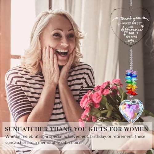 Thank You Gifts, Crystal Suncatcher Thank You Gifts for Women, Never Forget Appreciation Gifts Ornament, Women Gifts for Coworkers Teacher Boss Nurse Friend Keepsake - Thumbnail 6