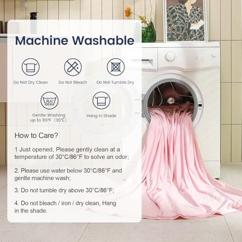 Danctec Cooling Blanket Twin for Night Sweats, Summer Double Side Throw for Hot Sleepers, Arc-Chill Q-Max>0.4 Cool Fiber for Bed Couch Sofa, Lightweight, Comfort, Thin, Single Size, 59x79 inch, Pink - Thumbnail 6