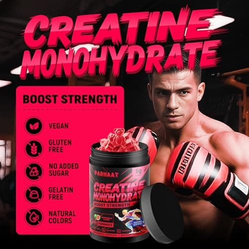 NSF Certified Creatine Gummy - Creatine Monohydrate Gummies 5g for Men & Women - Boost Focus,Strength, and Endurance, Vegan, Gluten-Free, Non-GMO, 2.5 Gram Creatine per Gummy ( Watermelon 90 ct) - Thumbnail 3