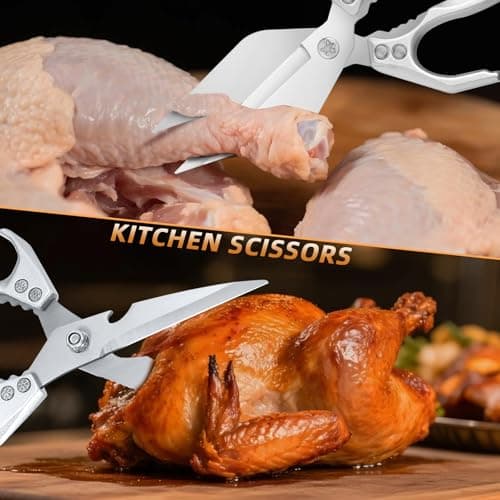 Ethyxe Kitchen Shears Set – Heavy Duty Japanese Stainless Steel Kitchen Scissors, Ultra Sharp Meat Scissors Dishwasher Safe, Cooking Scissor for Food - Thumbnail 4
