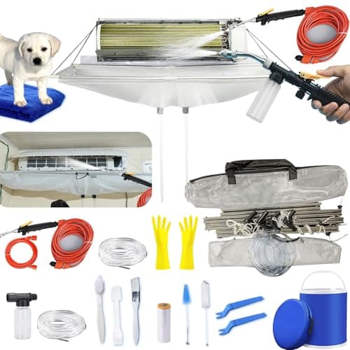 Kikepilm Full Set 20pcsmini Split Cleaning Kit，Mini Split Ac Unit Cleaning Bag(White, Size: 33-122 Cm 15.35-48 Inches - Image 1