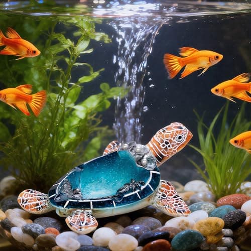 PepFurSt Sea Turtle Figurines-Fish Tank Decorations- Turtle Tank Decorations- Aquarium Decor - Decorative Tray for Holding Small Items (Blue)