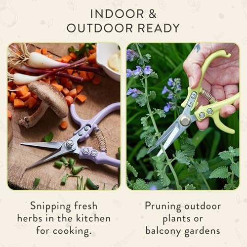 Modern Sprout Pruning Shears - Herb Snipping Scissors- Lightweight Gardening Tools W/Easy Lock - Flower Cutter Garden Shears - Carbon Steel Blade + Reusable Holster (Chartreuse, 1-Pack) - Thumbnail 6