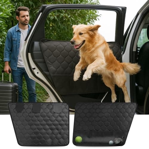 ThermoHalo 2PCS Car Door Protector for Dogs - Waterproof Pet Car Door Cover with Scratch Protection, Universal Fit for All Vehicles (L) - Image 1
