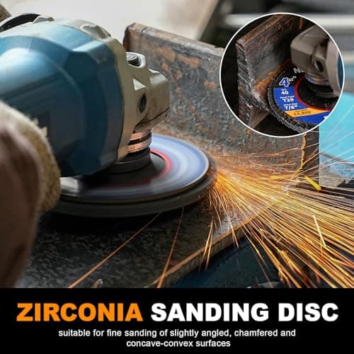 NuoDunco 120 Grit Flap Discs 4 1/2 x 7/8-Inch for Angle Grinder Sanding Disc Wheel,T29 Zirconia Grinding Wheel for Stainless Steel, Sheet Metal,Wood (10 Pack) - Thumbnail 6