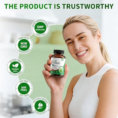 PWERD Oil of Oregano with Black Seed Oil Softgels,4 in 1 Organic Oregano Oil Capsules for Immune & Digestive Support – Non-GMO, Gluten-Free Softgels – Natural Herbal Wellness Supplement (300 Count) - Thumbnail 6