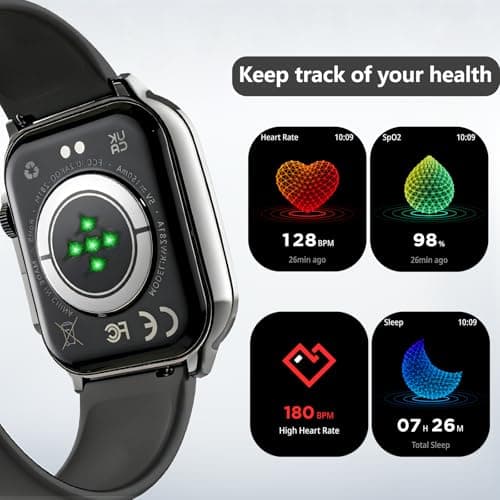 Smart Watch, 2.01" AMOLED Curved Display Fitness Tracker with Answer/Make Calls, Fitness Watch with Fitness and Sleep Trackers, Heart Rate Monitor, Always-On Display, Water Resistant, for Android iOS - Thumbnail 3