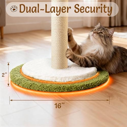 CWV 45" Tall Cat Scratching Post, Cute Rose Flower Scratcher for Indoor Cats & Kittens with Sturdy Base & Natural Sisal Rope - Thumbnail 3