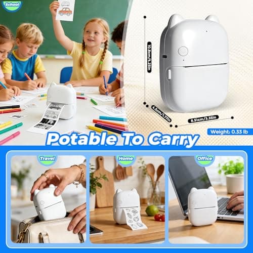 AI Voice Sticker Maker, Mini Bluetooth Thermal Printer for Journaling&Office&Study, Inkless Portable Sticker Printer, Smart Voice-to-Image Generation Printer for Scrapbooking&DIY, iphone & Android - Thumbnail 4