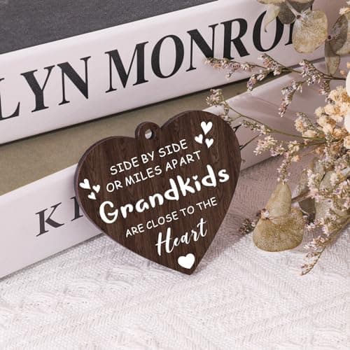 Boiveco Side by Side or Miles Apart Grandkids are Close to the Heart Picture Frame 4x6 First Time Grandparents Gifts, New Grandma and Grandpa Gifts, Thanksgiving Birthday Christmas Grandparents Day Gift - Thumbnail 3