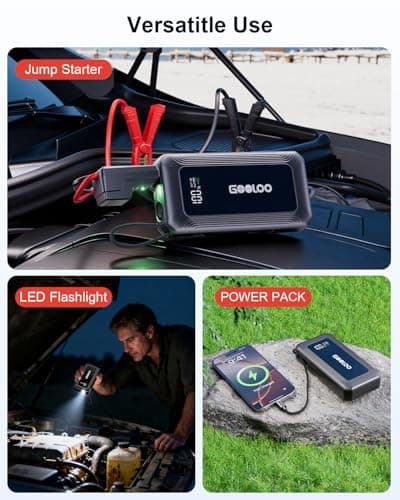GOOLOO G7 3000A Jump Starter with Built-in Cable,Portable Jump Starter for 45W Fast Charging,12V SuperSafe Lithium Jump Box, Battery Booster Pack Up to 8.5L Gas or 6.0L Diesel Engine - Thumbnail 5