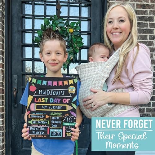 My First Day of School Sign with Markers -11x14 Back to School Signs First and Last Day, Kindergarten Chalkboard Signs, Pre K Sign Board, Preschool Board, Reusable Photo Prop for Kids - Thumbnail 6