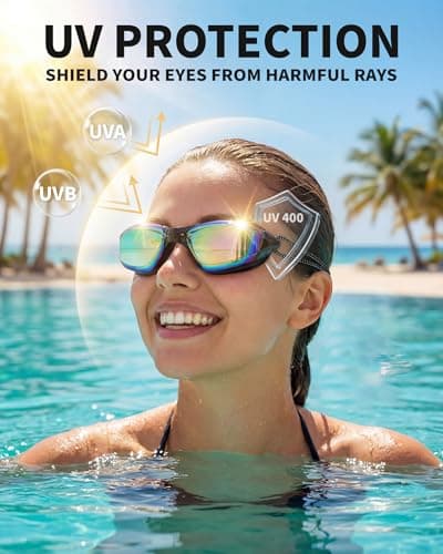Aegend 2 Pack Professional Swimming Goggles for Adults, No Leak Mirrored Swim Goggles with Bungee Strap, Anti-Fog UV Protection Triathlon Goggles for Men Women Open Water & Pool - Thumbnail 4