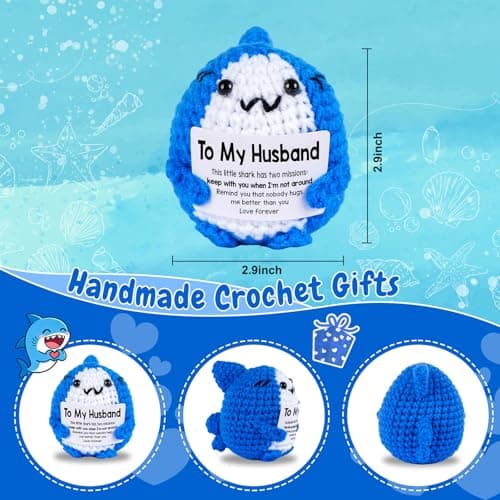 LLCJYYCY Gifts for Men - Positive Crochet Animals with Encouragement Card, Emotional Support Crochet Gifts for Him, Husband, Birthday Anniversary Christmas - Thumbnail 6