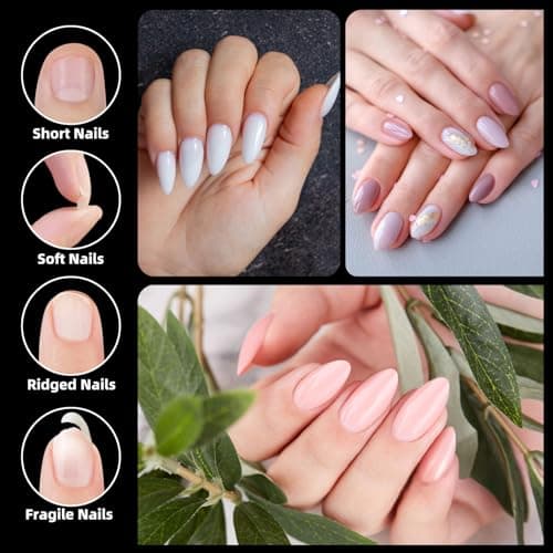 Woobena Short Almond Nail Tips, Short Gel Nail Tips 300Pcs 15Size Pre Etched Press On Nails Clear Acrylic Fake Nails Almond Shaped Full Cover Nails Extension Home Art DIY Salon - Thumbnail 4