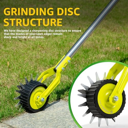 G GREENLY-AG 58-Inch Manual Edger Lawn Tool, Wheel Rotary Edger - Thumbnail 3
