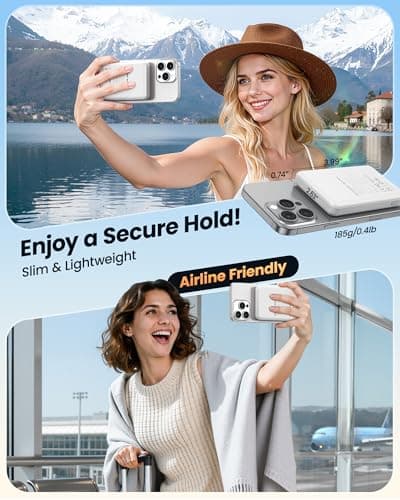 Aterob for Magsafe Portable Charger Power Bank, 12000mAh Magnetic Power Bank with 15W Wireless & 20W USB C Fast Charging, Ultra-Slim Battery Pack for iPhone 17/16/15/14/13/12 Series, Travel Essential - Thumbnail 6